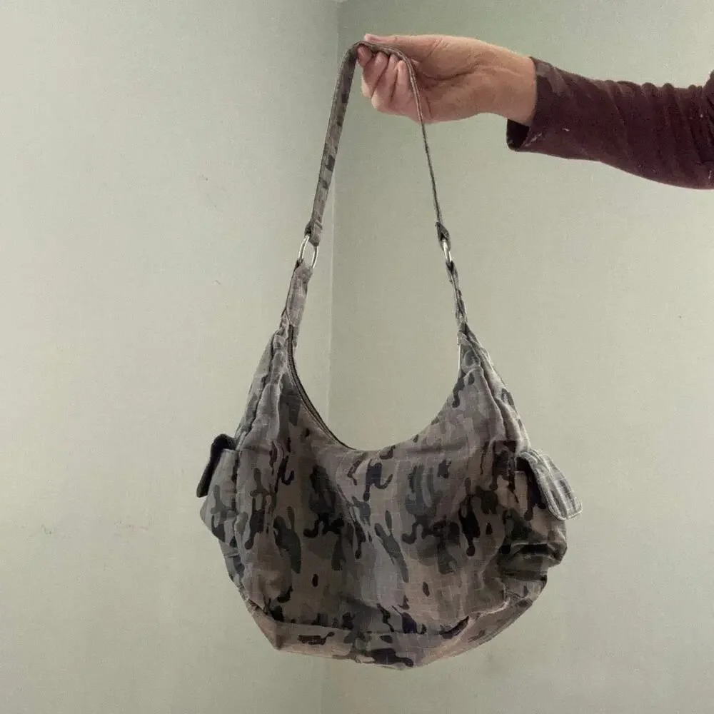 Camo Print MLB Chicago Cubs Shoulder Hobo Bag Purse Utility Cargo Blockette